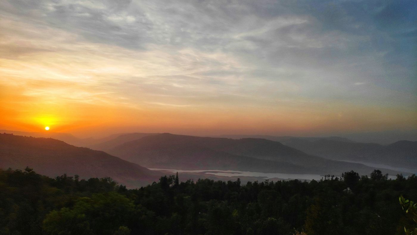 Sunset over the Krishna valley and Dhom backwaters