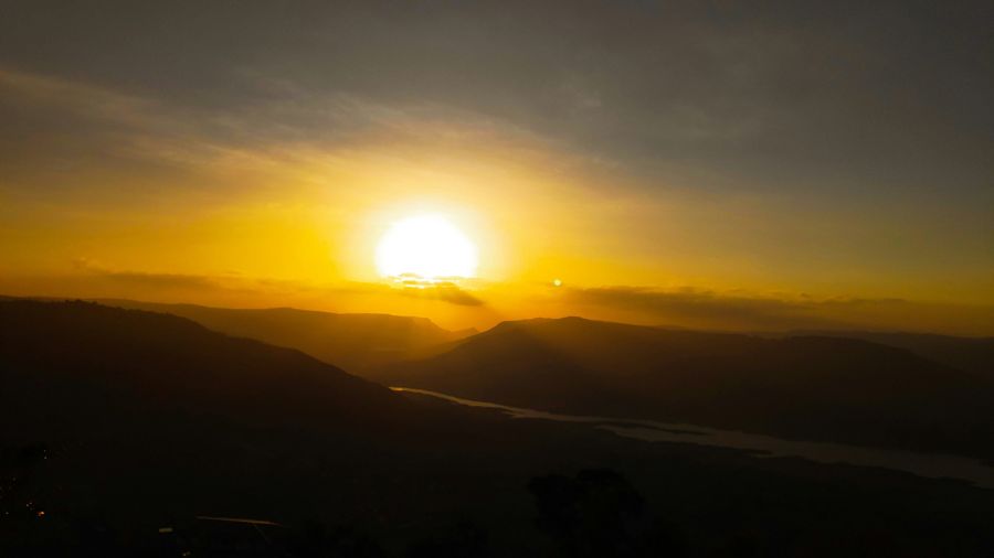 Golden sunset over the hills